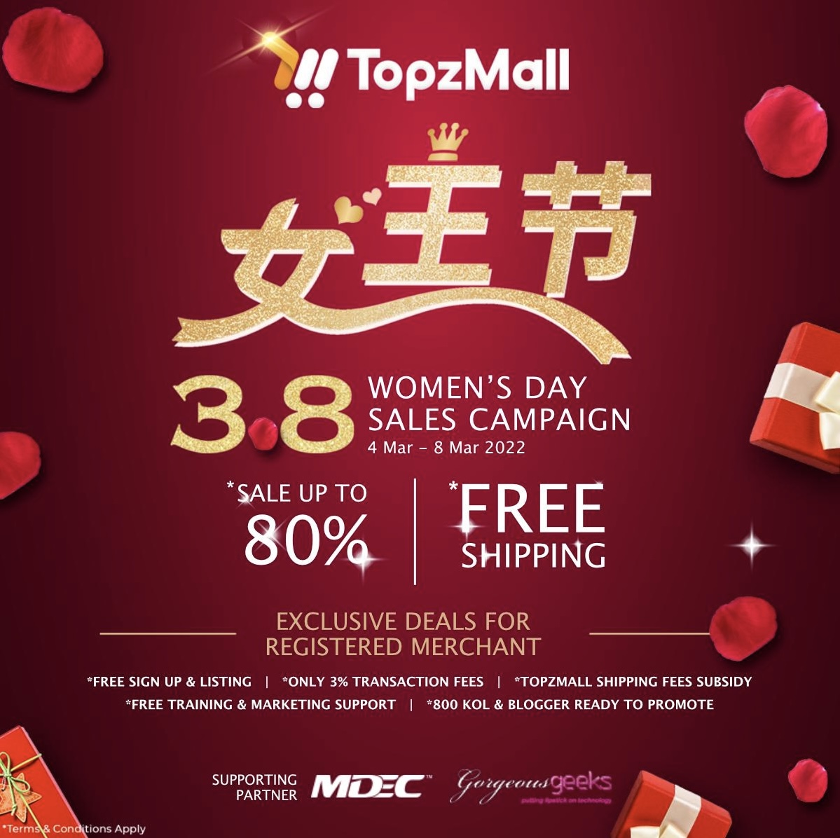 topzmall, marketplace, vitamedia, women's day, 3.8 campaign